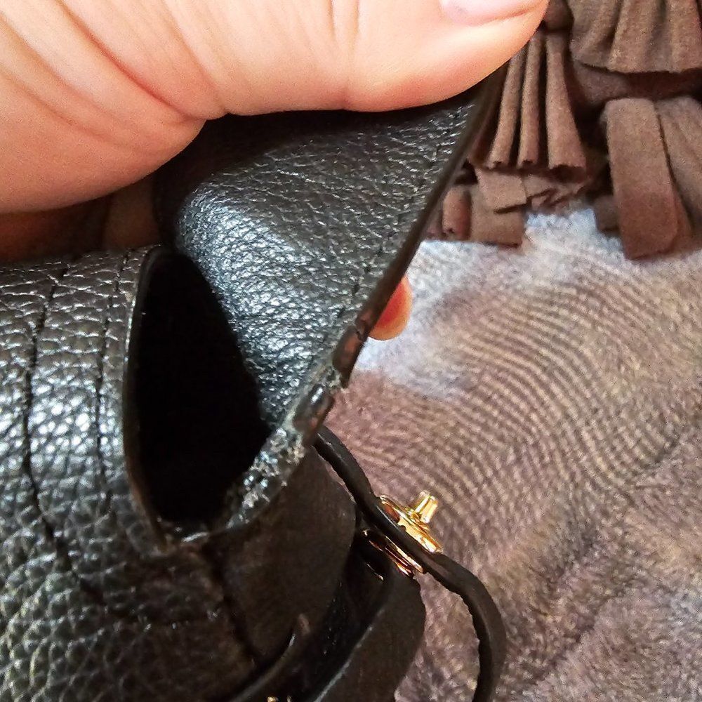 RARE! Coach Dakota 21 Flap Crossbody Bag Purse in Black pebbled leather - Picture 6 of 8